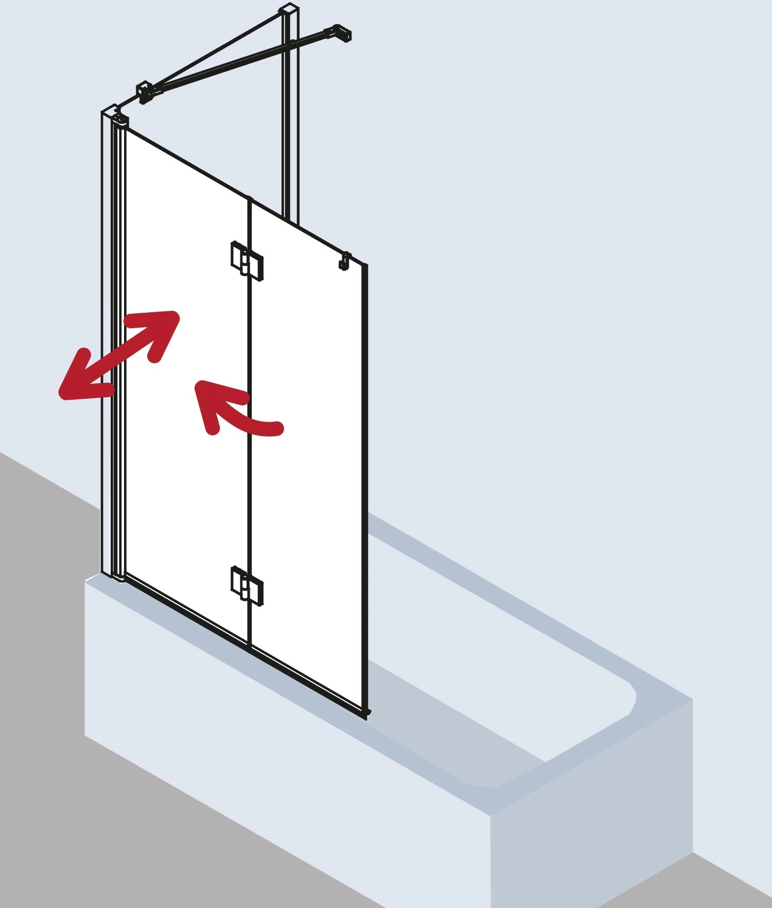 Kermi Liga Badewannen-Faltwand LI2PR100151PK 100x150cm, Silber Mattglanz, ESG Klar Clean, Rechts 3 Kermi Liga Badewannen-Faltwand LI2PR100151PK 100x150cm, Silber Mattglanz, ESG Klar Clean, Rechts – Bild 3