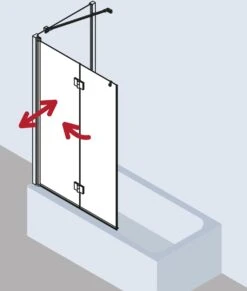 Kermi Liga Badewannen-Faltwand LI2PR10015VAK 100x150cm, Silber Hochglanz, ESG Klar, Rechts -VIEGA Verkäufe Kermi Liga Badewannen Faltwand LI2PR10015VAK 100x150cm silber hochglanz ESG klar rechts 2