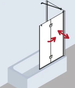 Kermi Liga Badewannen-Faltwand LI2PR120151AK 120x150cm, Silber Mattglanz, ESG Klar, Rechts -VIEGA Verkäufe Kermi Liga Badewannen Faltwand LI2PR120151AK 120x150cm silber mattglanz ESG klar rechts 4