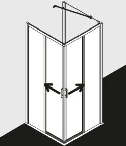 Kermi Liga Eckeinstieg-Hälfte Gleitt. 2-tlg. Bodenfrei LIC2R07520VAK 75x200cm, Silber Hochglanz, ESG Klar, Rechts, Auf Duschwanne -VIEGA Verkäufe Kermi Liga Eckeinstieg Haelfte Gleitt. 2 tlg. bodenfrei LIC2R07520VAK 75x200cm silber hochglanz ESG klar rechts auf Duschwanne 2