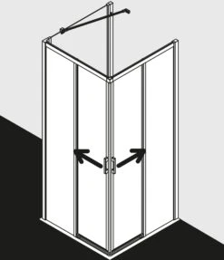 Kermi Liga Eckeinstieg-Hälfte Gleitt. 2-tlg. Bodenfrei LIC2R07520VAK 75x200cm, Silber Hochglanz, ESG Klar, Rechts, Auf Duschwanne -VIEGA Verkäufe Kermi Liga Eckeinstieg Haelfte Gleitt. 2 tlg. bodenfrei LIC2R07520VAK 75x200cm silber hochglanz ESG klar rechts auf Duschwanne 3