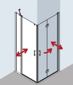 Kermi Liga Eckeinstieg-Hälfte Pendeltür Mit Festfeld LIEPL08318VPK 83x185cm, Silber Hochglanz, ESG Klar Clean, Links, Auf Duschplatz -VIEGA Verkäufe Kermi Liga Eckeinstieg Haelfte Pendeltuer mit Festfeld LIEPL08318VPK 83x185cm silber hochglanz ESG klar Clean links auf Duschplatz 4