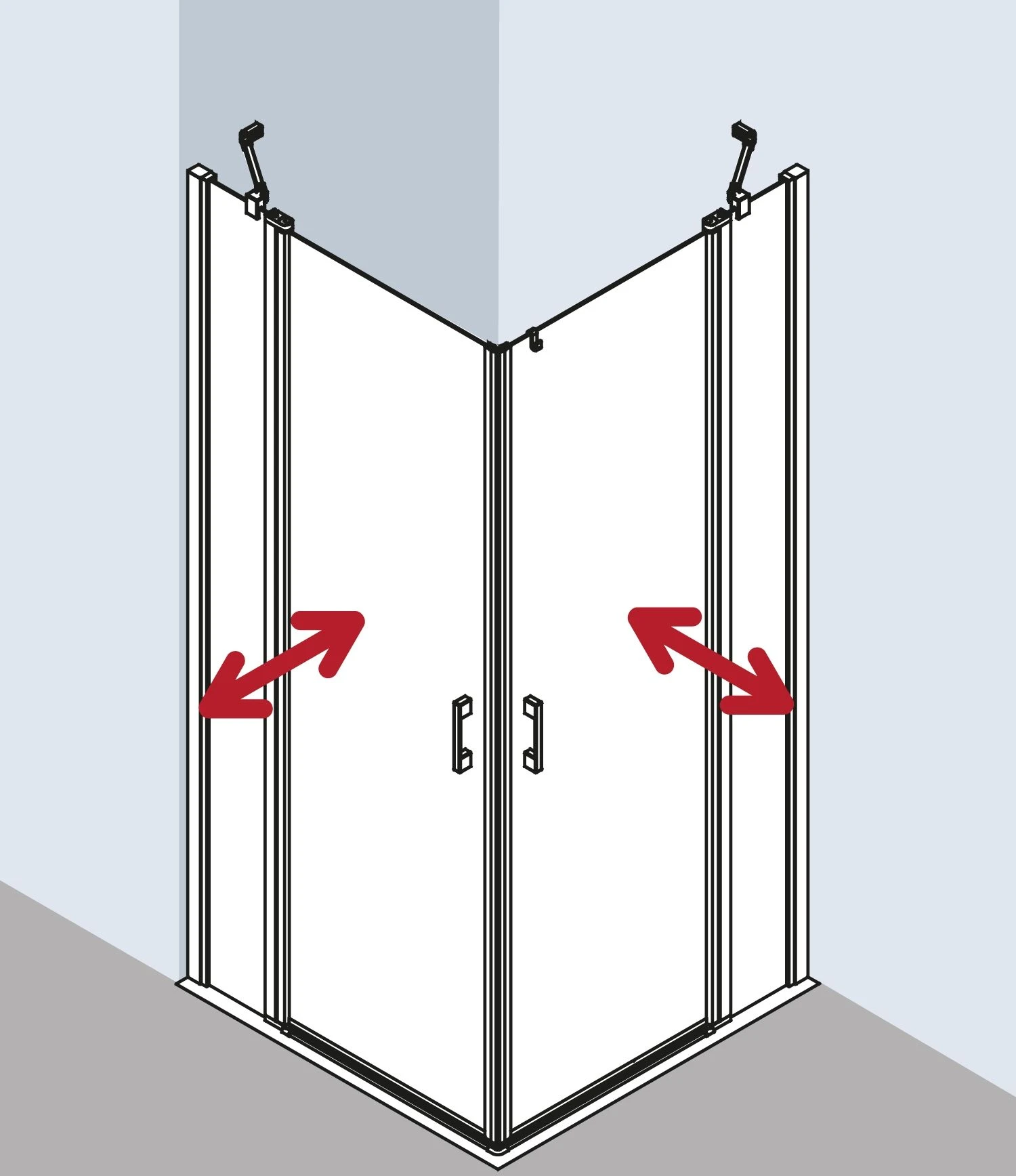 Kermi Liga Eckeinstieg-Hälfte Pendeltür Mit Festfeld LIEPL10020VPK 100x200cm, Silber Hochglanz, ESG Klar Clean, Links, Auf Duschwanne 2 Kermi Liga Eckeinstieg-Hälfte Pendeltür Mit Festfeld LIEPL10020VPK 100x200cm, Silber Hochglanz, ESG Klar Clean, Links, Auf Duschwanne – Bild 2