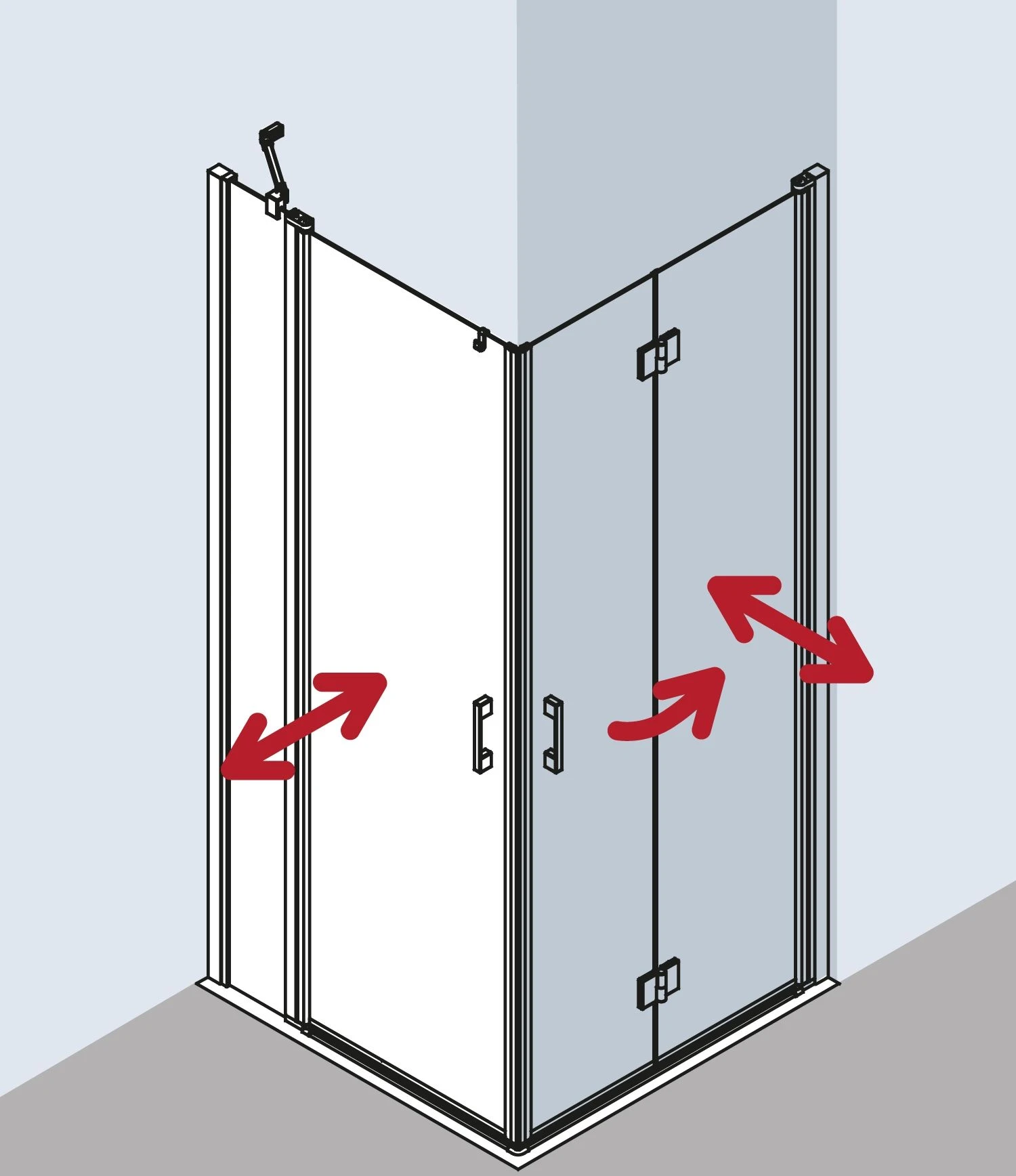 Kermi Liga Eckeinstieg-Hälfte Pendeltür Mit Festfeld LIEPL10020VPK 100x200cm, Silber Hochglanz, ESG Klar Clean, Links, Auf Duschwanne 3 Kermi Liga Eckeinstieg-Hälfte Pendeltür Mit Festfeld LIEPL10020VPK 100x200cm, Silber Hochglanz, ESG Klar Clean, Links, Auf Duschwanne – Bild 3