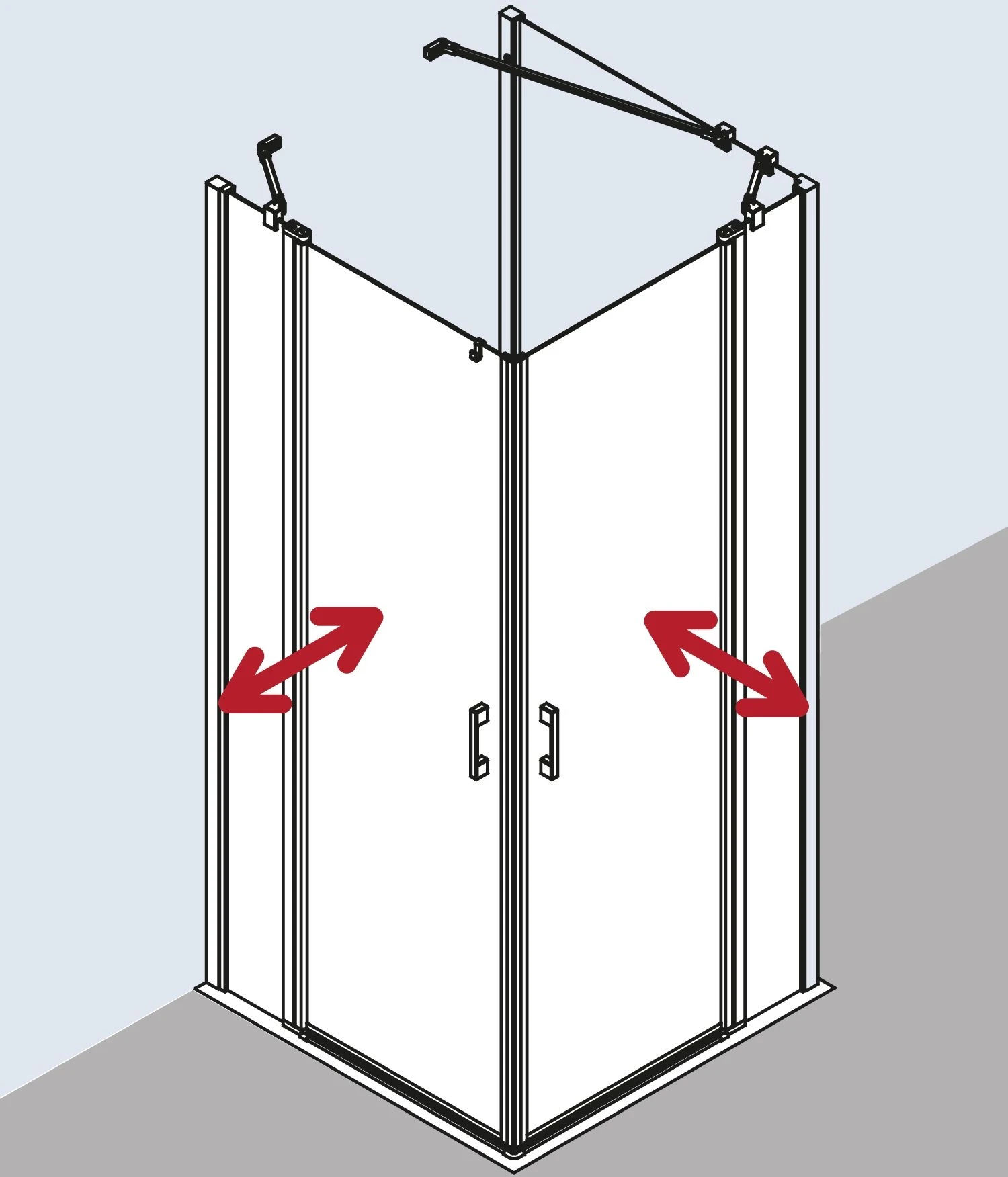 Kermi Liga Eckeinstieg-Hälfte Pendeltür Mit Festfeld LIEPL10020VPK 100x200cm, Silber Hochglanz, ESG Klar Clean, Links, Auf Duschwanne 5 Kermi Liga Eckeinstieg-Hälfte Pendeltür Mit Festfeld LIEPL10020VPK 100x200cm, Silber Hochglanz, ESG Klar Clean, Links, Auf Duschwanne – Bild 5