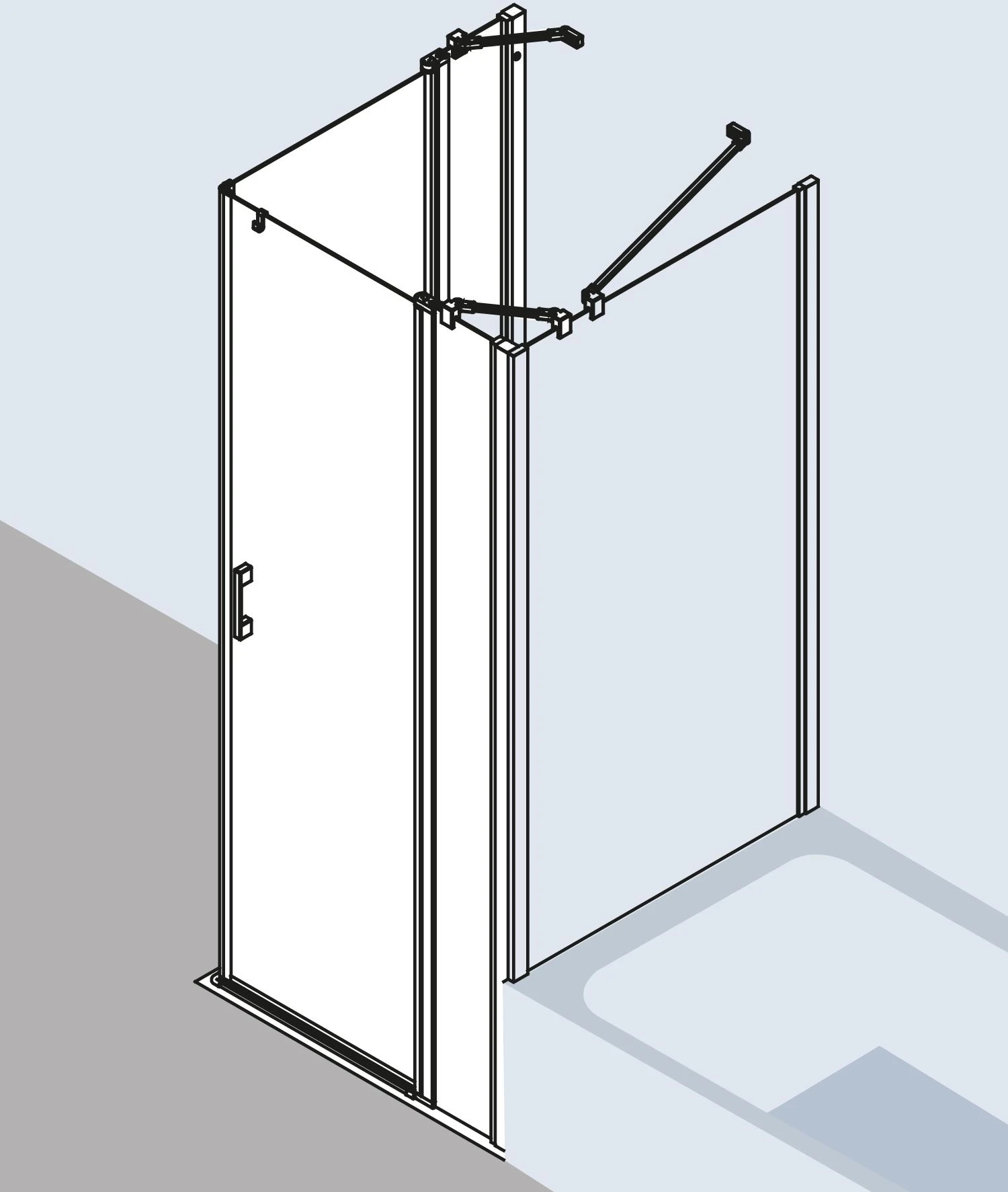Kermi Liga Eckeinstieg-Hälfte Pendeltür Mit Festfeld LIEPL10020VPK 100x200cm, Silber Hochglanz, ESG Klar Clean, Links, Auf Duschwanne 7 Kermi Liga Eckeinstieg-Hälfte Pendeltür Mit Festfeld LIEPL10020VPK 100x200cm, Silber Hochglanz, ESG Klar Clean, Links, Auf Duschwanne – Bild 7