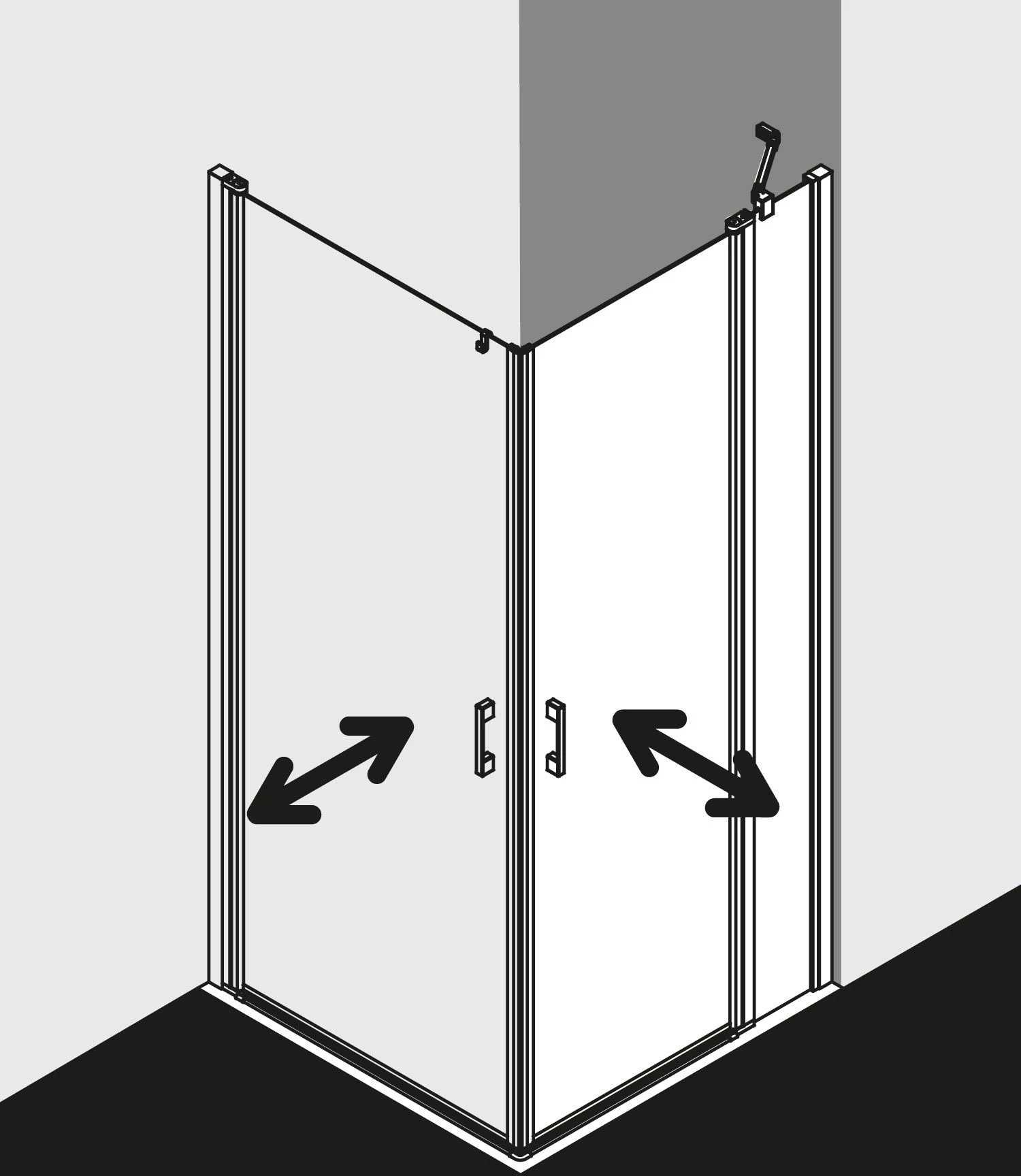 Kermi Liga Eckeinstieg-Hälfte Pendeltür Mit Festfeld LIEPL10020VPK 100x200cm, Silber Hochglanz, ESG Klar Clean, Links, Auf Duschwanne 9 Kermi Liga Eckeinstieg-Hälfte Pendeltür Mit Festfeld LIEPL10020VPK 100x200cm, Silber Hochglanz, ESG Klar Clean, Links, Auf Duschwanne – Bild 9