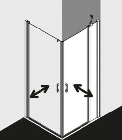 Kermi Liga Eckeinstieg-Hälfte Pendeltür Mit Festfeld LIEPR080181PK 80x185cm, Silber Mattglanz, ESG Klar Clean, Rechts, Auf Duschwanne -VIEGA Verkäufe Kermi Liga Eckeinstieg Haelfte Pendeltuer mit Festfeld LIEPR080181PK 80x185cm silber mattglanz ESG klar Clean rechts auf Duschwanne 1