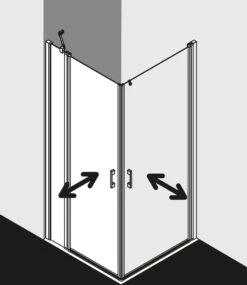 Kermi Liga Eckeinstieg-Hälfte Pendeltür Mit Festfeld LIEPR080181PK 80x185cm, Silber Mattglanz, ESG Klar Clean, Rechts, Auf Duschwanne -VIEGA Verkäufe Kermi Liga Eckeinstieg Haelfte Pendeltuer mit Festfeld LIEPR080181PK 80x185cm silber mattglanz ESG klar Clean rechts auf Duschwanne 2