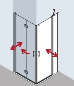 Kermi Liga Eckeinstieg-Hälfte Pendeltür Mit Festfeld LIEPR080181PK 80x185cm, Silber Mattglanz, ESG Klar Clean, Rechts, Auf Duschwanne -VIEGA Verkäufe Kermi Liga Eckeinstieg Haelfte Pendeltuer mit Festfeld LIEPR080181PK 80x185cm silber mattglanz ESG klar Clean rechts auf Duschwanne 5