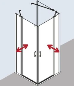 Kermi Liga Eckeinstieg-Hälfte Pendeltür Mit Festfeld LIEPR080181PK 80x185cm, Silber Mattglanz, ESG Klar Clean, Rechts, Auf Duschwanne -VIEGA Verkäufe Kermi Liga Eckeinstieg Haelfte Pendeltuer mit Festfeld LIEPR080181PK 80x185cm silber mattglanz ESG klar Clean rechts auf Duschwanne 6