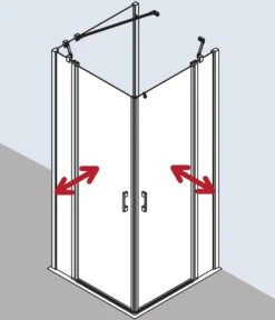 Kermi Liga Eckeinstieg-Hälfte Pendeltür Mit Festfeld LIEPR080181PK 80x185cm, Silber Mattglanz, ESG Klar Clean, Rechts, Auf Duschwanne -VIEGA Verkäufe Kermi Liga Eckeinstieg Haelfte Pendeltuer mit Festfeld LIEPR080181PK 80x185cm silber mattglanz ESG klar Clean rechts auf Duschwanne 7