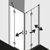 Kermi Liga Eckeinstieg-Hälfte Schwingtür Mit Festfeld LIESL08020VPK 80x200cm, Silber Hochglanz, ESG Klar Clean, Links, Auf Duschwanne