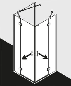 Kermi Liga Eckeinstieg-Hälfte Schwingtür Mit Festfeld LIESL08020VPK 80x200cm, Silber Hochglanz, ESG Klar Clean, Links, Auf Duschwanne -VIEGA Verkäufe Kermi Liga Eckeinstieg Haelfte Schwingtuer mit Festfeld LIESL08020VPK 80x200cm silber hochglanz ESG klar Clean links auf Duschwanne 3