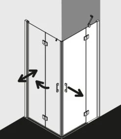 Kermi Liga Eckeinstieg-Hälfte Schwingtür Mit Festfeld LIESL08020VPK 80x200cm, Silber Hochglanz, ESG Klar Clean, Links, Auf Duschwanne -VIEGA Verkäufe Kermi Liga Eckeinstieg Haelfte Schwingtuer mit Festfeld LIESL08020VPK 80x200cm silber hochglanz ESG klar Clean links auf Duschwanne 5