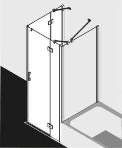 Kermi Liga Eckeinstieg-Hälfte Schwingtür Mit Festfeld LIESL09020VAK 90x200cm, Silber Hochglanz, ESG Klar, Links, Auf Duschwanne -VIEGA Verkäufe Kermi Liga Eckeinstieg Haelfte Schwingtuer mit Festfeld LIESL09020VAK 90x200cm silber hochglanz ESG klar links auf Duschwanne 2