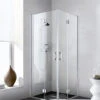 Kermi Liga Eckeinstiegshälfte Pendel-Falttür LI2CL080201PK 80x200cm, Silber Mattglanz, ESG Klar Clean, Links, Auf Duschwanne
