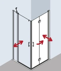 Kermi Liga Eckeinstiegshälfte Pendel-Falttür LI2CL100201PK 100x200cm, Silber Mattglanz, ESG Klar Clean, Links, Auf Duschwanne -VIEGA Verkäufe Kermi Liga Eckeinstiegshaelfte Pendel Falttuer LI2CL100201PK 100x200cm silber mattglanz ESG klar Clean links auf Duschwanne 3