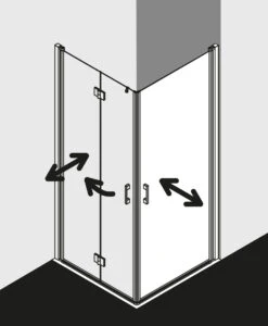 Kermi Liga Eckeinstiegshälfte Pendeltür LI1EL090201AK 90x200cm, Silber Mattglanz, ESG Klar, Links, Auf Duschwanne -VIEGA Verkäufe Kermi Liga Eckeinstiegshaelfte Pendeltuer LI1EL090201AK 90x200cm silber mattglanz ESG klar links auf Duschwanne 3