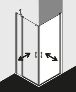 Kermi Liga Eckeinstiegshälfte Pendeltür LI1EL090201AK 90x200cm, Silber Mattglanz, ESG Klar, Links, Auf Duschwanne -VIEGA Verkäufe Kermi Liga Eckeinstiegshaelfte Pendeltuer LI1EL090201AK 90x200cm silber mattglanz ESG klar links auf Duschwanne 5