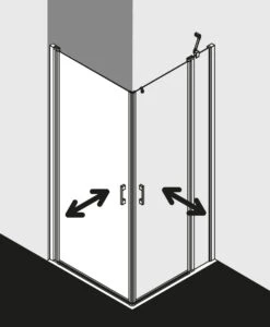 Kermi Liga Eckeinstiegshälfte Pendeltür LI1EL09020VAK 90x200cm, Silber Hochglanz, ESG Klar, Links, Auf Duschwanne -VIEGA Verkäufe Kermi Liga Eckeinstiegshaelfte Pendeltuer LI1EL09020VAK 90x200cm silber hochglanz ESG klar links auf Duschwanne 4
