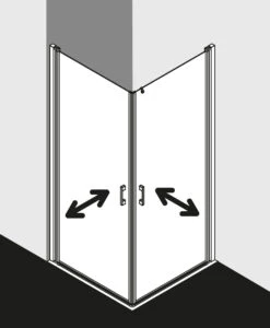 Kermi Liga Eckeinstiegshälfte Pendeltür LI1ER075201AK 75x200cm, Silber Mattglanz, ESG Klar, Rechts, Auf Duschwanne -VIEGA Verkäufe Kermi Liga Eckeinstiegshaelfte Pendeltuer LI1ER075201AK 75x200cm silber mattglanz ESG klar rechts auf Duschwanne 1