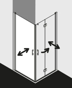 Kermi Liga Eckeinstiegshälfte Pendeltür LI1ER075201AK 75x200cm, Silber Mattglanz, ESG Klar, Rechts, Auf Duschwanne -VIEGA Verkäufe Kermi Liga Eckeinstiegshaelfte Pendeltuer LI1ER075201AK 75x200cm silber mattglanz ESG klar rechts auf Duschwanne 2