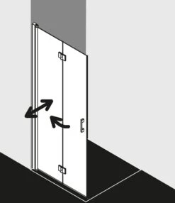 Kermi Liga Pendel-Falttür LI2YR09020VAK 90x200cm, Silber Hochglanz, ESG Klar, Rechts -VIEGA Verkäufe Kermi Liga Pendel Falttuer LI2YR09020VAK 90x200cm silber hochglanz ESG klar rechts 1