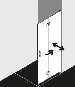 Kermi Liga Pendel-Falttür LI2YR09020VAK 90x200cm, Silber Hochglanz, ESG Klar, Rechts -VIEGA Verkäufe Kermi Liga Pendel Falttuer LI2YR09020VAK 90x200cm silber hochglanz ESG klar rechts 2