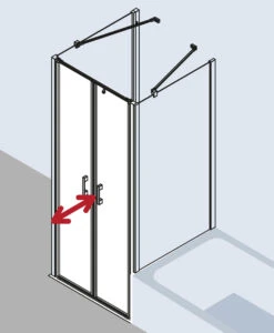 Kermi Liga Pendeltür In Nische LIPTD085181AK 85x185cm, Silber Mattglanz, ESG Klar, Auf Duschwanne -VIEGA Verkäufe Kermi Liga Pendeltuer in Nische LIPTD085181AK 85x185cm silber mattglanz ESG klar auf Duschwanne 8