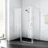 Kermi Liga Pendeltür Mit Festfeld Für Seitenwand LI1GR08520VAK 85x200cm, Silber Hochglanz, ESG Klar, Rechts, Auf Duschwanne