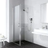 Kermi Liga Seitenwand LITWD08018VPK 80x185cm, Silber Hochglanz, ESG Klar Clean, Auf Duschwanne