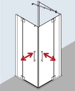 Kermi Pasa XP Eckeinstieg-Pendeltür Mit Festfeld PXEPR08320VPK 83x200cm, Silber Hochglanz, ESG Klar Clean, Halbteil Rechts, Auf Duschplatz -VIEGA Verkäufe Kermi Pasa XP Eckeinstieg Pendeltuer mit Festfeld PXEPR08320VPK 83x200cm silber hochglanz ESG klar Clean Halbteil rechts auf Duschplatz 2