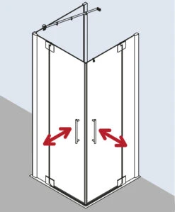 Kermi Pasa XP Eckeinstieg-Pendeltür Mit Festfeld PXEPR093201PK 93x200cm, Silber Mattglanz, ESG Klar Clean, Halbteil Rechts, Auf Duschplatz -VIEGA Verkäufe Kermi Pasa XP Eckeinstieg Pendeltuer mit Festfeld PXEPR093201PK 93x200cm silber mattglanz ESG klar Clean Halbteil rechts auf Duschplatz 3