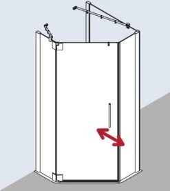 Kermi Pasa XP Fünfeck-Duschkabine Pendeltür PXL00F11181YK 75x90x185cm, Silber Matt, ESG SR OpacoClean, Links -VIEGA Verkäufe Kermi Pasa XP Fuenfeck Duschkabine Pendeltuer PXL00F11181YK 75x90x185cm silber matt ESG SR OpacoClean links 2