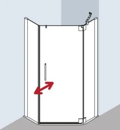 Kermi Pasa XP Fünfeck-Duschkabine Pendeltür PXL00F11181YK 75x90x185cm, Silber Matt, ESG SR OpacoClean, Links -VIEGA Verkäufe Kermi Pasa XP Fuenfeck Duschkabine Pendeltuer PXL00F11181YK 75x90x185cm silber matt ESG SR OpacoClean links 3