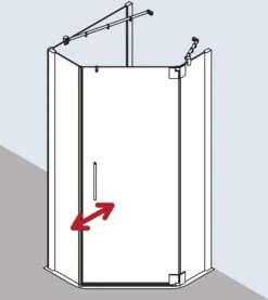 Kermi Pasa XP Fünfeck-Duschkabine Pendeltür PXL4009018VPK 90x90x185cm, Silber Hochglanz, ESG Klar Clean, Links -VIEGA Verkäufe Kermi Pasa XP Fuenfeck Duschkabine Pendeltuer PXL4009018VPK 90x90x185cm silber hochglanz ESG klar Clean links 4