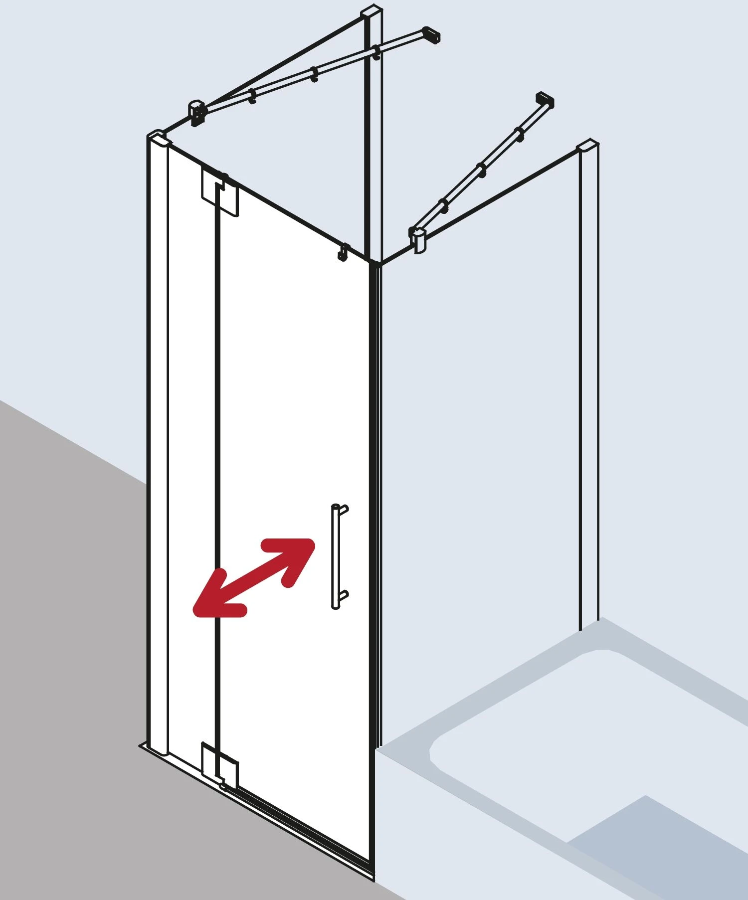 Kermi Pasa XP Pendeltür 1-fl. Festfeld Für Seitenwand PX1WR07820VUK 78x200cm, Silber Hochglanz, ESG SR Opaco, Rechts, Auf Duschplatz 5 Kermi Pasa XP Pendeltür 1-fl. Festfeld Für Seitenwand PX1WR07820VUK 78x200cm, Silber Hochglanz, ESG SR Opaco, Rechts, Auf Duschplatz – Bild 5