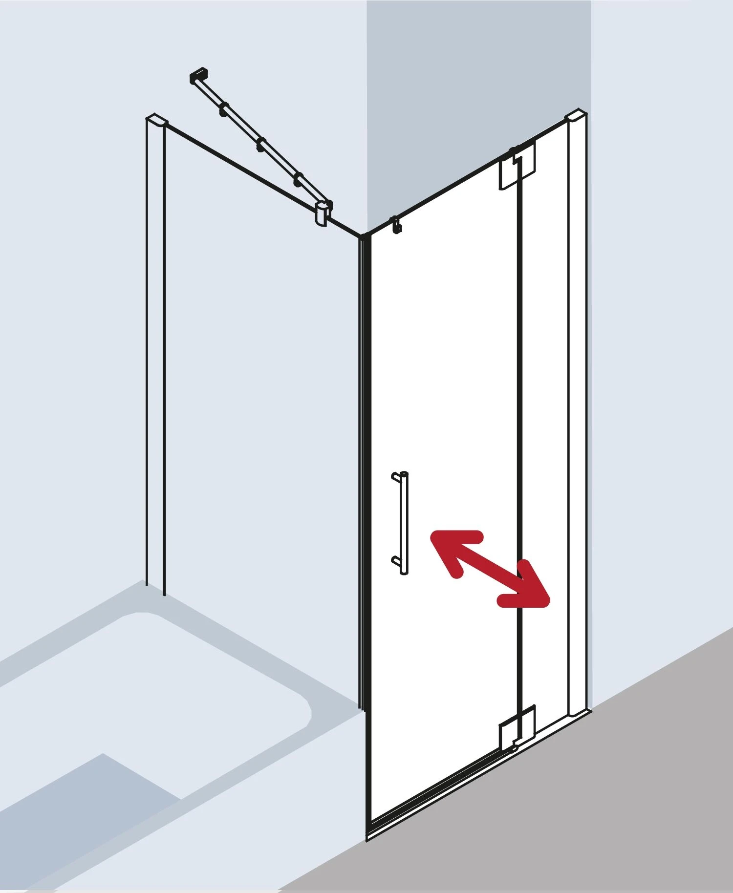 Kermi Pasa XP Pendeltür 1-fl. Festfeld Für Seitenwand PX1WR07820VUK 78x200cm, Silber Hochglanz, ESG SR Opaco, Rechts, Auf Duschplatz 6 Kermi Pasa XP Pendeltür 1-fl. Festfeld Für Seitenwand PX1WR07820VUK 78x200cm, Silber Hochglanz, ESG SR Opaco, Rechts, Auf Duschplatz – Bild 6