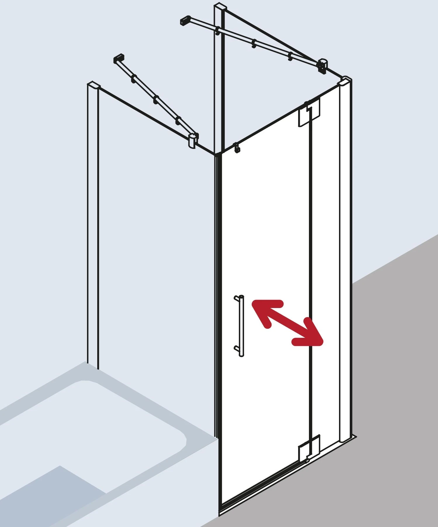 Kermi Pasa XP Pendeltür 1-fl. Festfeld Für Seitenwand PX1WR07820VUK 78x200cm, Silber Hochglanz, ESG SR Opaco, Rechts, Auf Duschplatz 9 Kermi Pasa XP Pendeltür 1-fl. Festfeld Für Seitenwand PX1WR07820VUK 78x200cm, Silber Hochglanz, ESG SR Opaco, Rechts, Auf Duschplatz – Bild 9