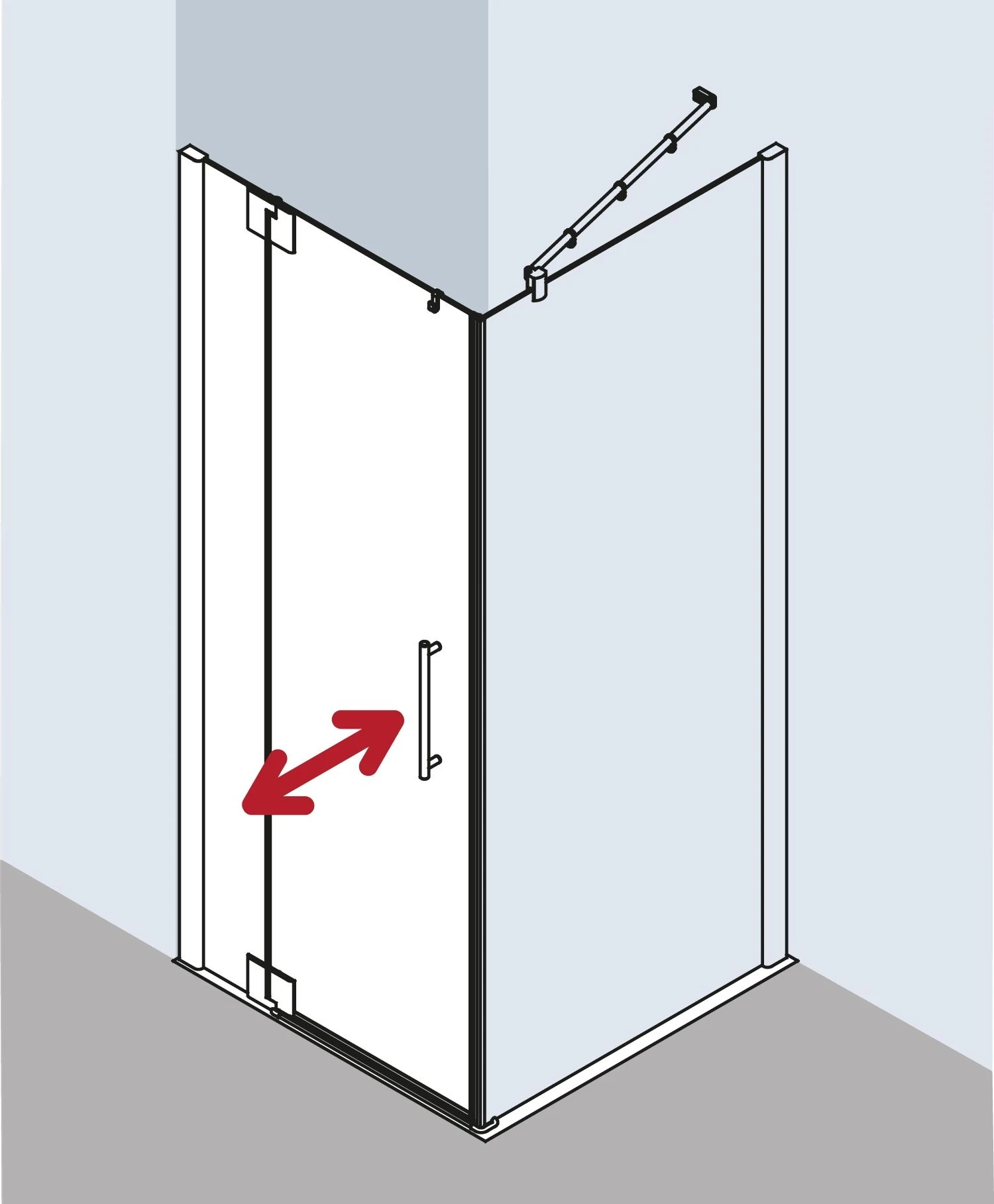 Kermi Pasa XP Pendeltür 1-fl. M Festfeld Für Seitenwand PX1WL075181YK 75x185cm, Silber Matt, ESG SR OpacoClean, Links, Auf Duschwanne 3 Kermi Pasa XP Pendeltür 1-fl. M Festfeld Für Seitenwand PX1WL075181YK 75x185cm, Silber Matt, ESG SR OpacoClean, Links, Auf Duschwanne – Bild 3