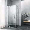 Kermi Pasa XP Pendeltür 1-fl. M Festfeld Für Seitenwand PX1WR11018VPK 110x185cm, Silber Hochglanz, ESG Klar Clean, Rechts, Auf Duschwanne