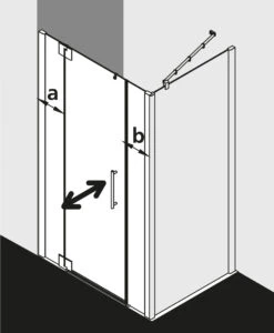 Kermi Pasa XP Pendeltür 1-flügelig Mit Festfeldern PX1GL110181PK 110x185cm, Silber Mattglanz, ESG Klar Clean, Links, Auf Duschwanne -VIEGA Verkäufe Kermi Pasa XP Pendeltuer 1 fluegelig mit Festfeldern PX1GL110181PK 110x185cm silber mattglanz ESG klar Clean links auf Duschwanne 2