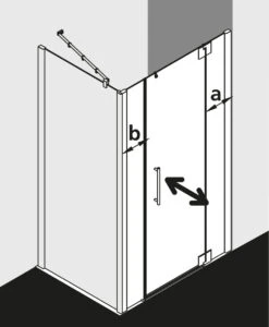 Kermi Pasa XP Pendeltür 1-flügelig Mit Festfeldern PX1GL110181PK 110x185cm, Silber Mattglanz, ESG Klar Clean, Links, Auf Duschwanne -VIEGA Verkäufe Kermi Pasa XP Pendeltuer 1 fluegelig mit Festfeldern PX1GL110181PK 110x185cm silber mattglanz ESG klar Clean links auf Duschwanne 5
