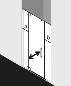 Kermi Pasa XP Pendeltür 1-flügelig Mit Festfeldern PX1GR110181UK 110x185cm, Silber Mattglanz, ESG SR Opaco, Rechts, Auf Duschwanne -VIEGA Verkäufe Kermi Pasa XP Pendeltuer 1 fluegelig mit Festfeldern PX1GR110181UK 110x185cm silber mattglanz ESG SR Opaco rechts auf Duschwanne 2