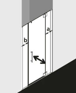 Kermi Pasa XP Pendeltür 1-flügelig Mit Festfeldern PX1GR110181UK 110x185cm, Silber Mattglanz, ESG SR Opaco, Rechts, Auf Duschwanne -VIEGA Verkäufe Kermi Pasa XP Pendeltuer 1 fluegelig mit Festfeldern PX1GR110181UK 110x185cm silber mattglanz ESG SR Opaco rechts auf Duschwanne 4