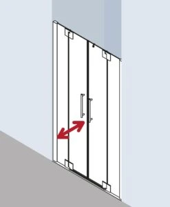 Kermi Pasa XP Pendeltür Mit Festfeldern PXPTF123201YK 123x200cm, Silber Matt, ESG SR OpacoClean, Auf Duschplatz -VIEGA Verkäufe Kermi Pasa XP Pendeltuer mit Festfeldern PXPTF123201YK 123x200cm silber matt ESG SR OpacoClean auf Duschplatz 1