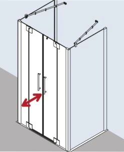 Kermi Pasa XP Pendeltür Mit Festfeldern PXPTF123201YK 123x200cm, Silber Matt, ESG SR OpacoClean, Auf Duschplatz -VIEGA Verkäufe Kermi Pasa XP Pendeltuer mit Festfeldern PXPTF123201YK 123x200cm silber matt ESG SR OpacoClean auf Duschplatz 2