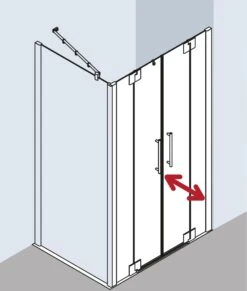 Kermi Pasa XP Pendeltür Mit Festfeldern PXPTF123201YK 123x200cm, Silber Matt, ESG SR OpacoClean, Auf Duschplatz -VIEGA Verkäufe Kermi Pasa XP Pendeltuer mit Festfeldern PXPTF123201YK 123x200cm silber matt ESG SR OpacoClean auf Duschplatz 3