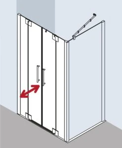 Kermi Pasa XP Pendeltür Mit Festfeldern PXPTF123201YK 123x200cm, Silber Matt, ESG SR OpacoClean, Auf Duschplatz -VIEGA Verkäufe Kermi Pasa XP Pendeltuer mit Festfeldern PXPTF123201YK 123x200cm silber matt ESG SR OpacoClean auf Duschplatz 4